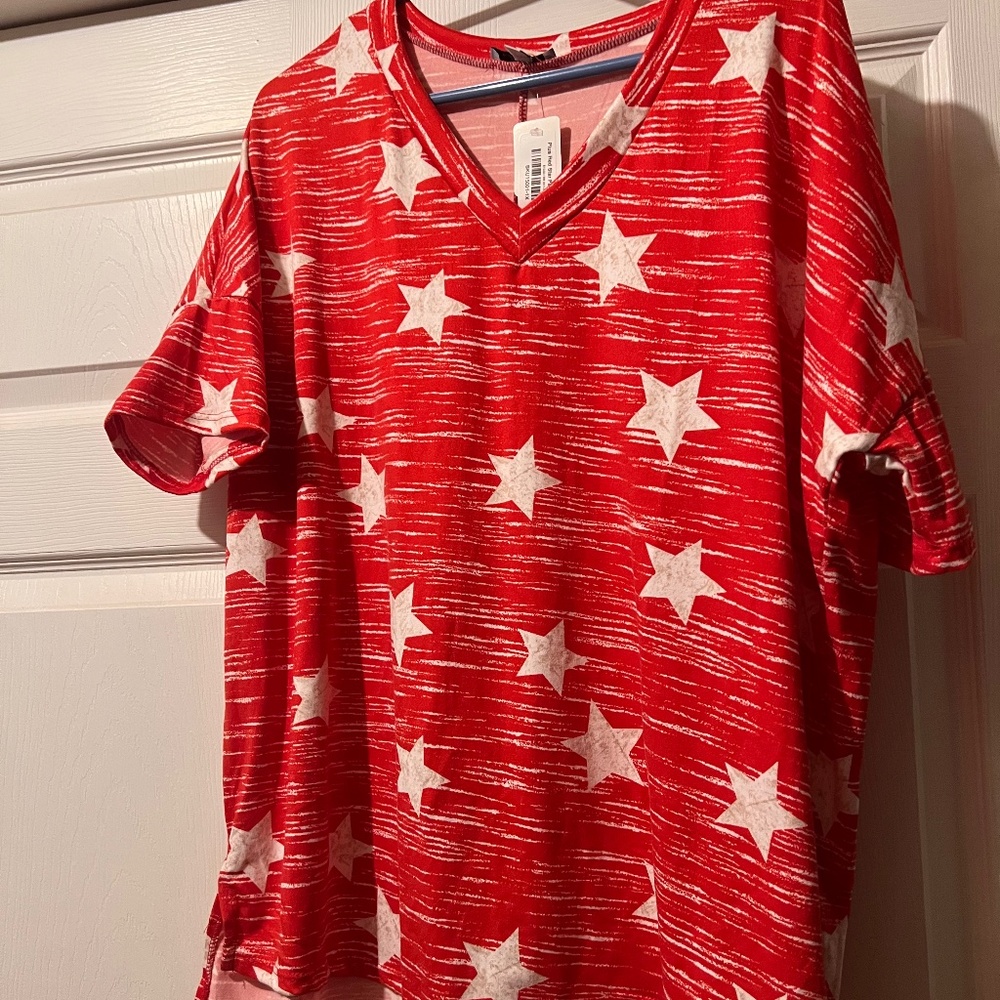 Red star pattern shirt